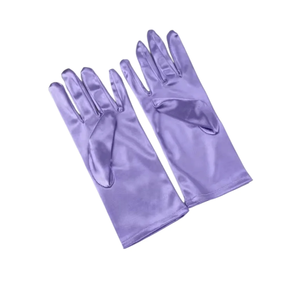 Beloved Millinery Elegant Light Purple Satin Gloves
